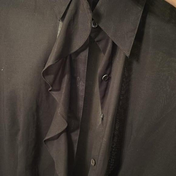 NWT Ann Taylor Sheer Long Sleeved Blouse with Ruffle Detail, size L - Picture 7 of 7